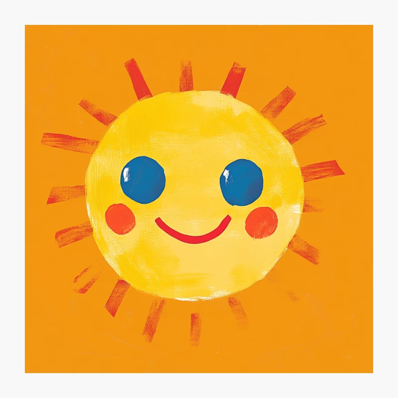 Cheerful Cartoon Sun: Bright Children's Art Pin
