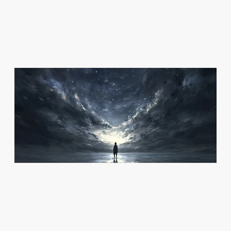 Solitary Dreamer Under a Starry Night Sky Coffee Mug