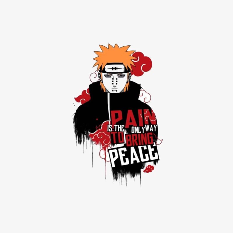 Anime Charakter mit Friedensbotschaft Herren Langarm T-Shirt