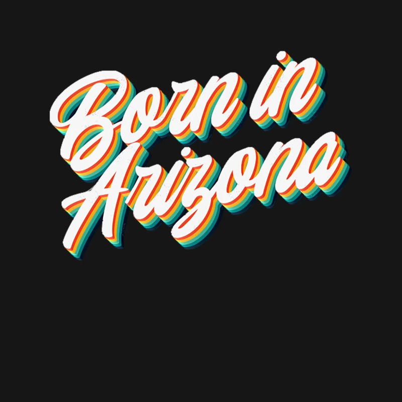 Born In Arizona - 80_s Retro Style Typographic Design Mouse Pad
