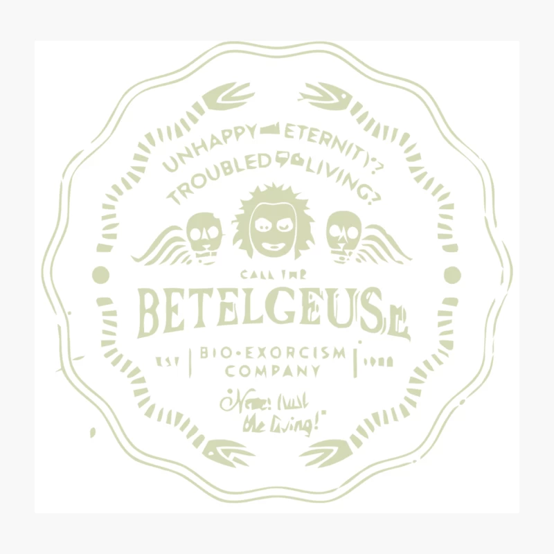 Vintage Betelgeuse Bio-Exorcism Company Logo Design Throw Pillow