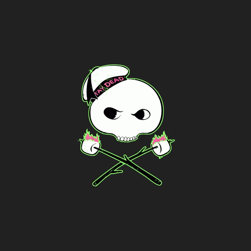 Punk Skull with Tax Dead Crossbones Logo Bucket Hat