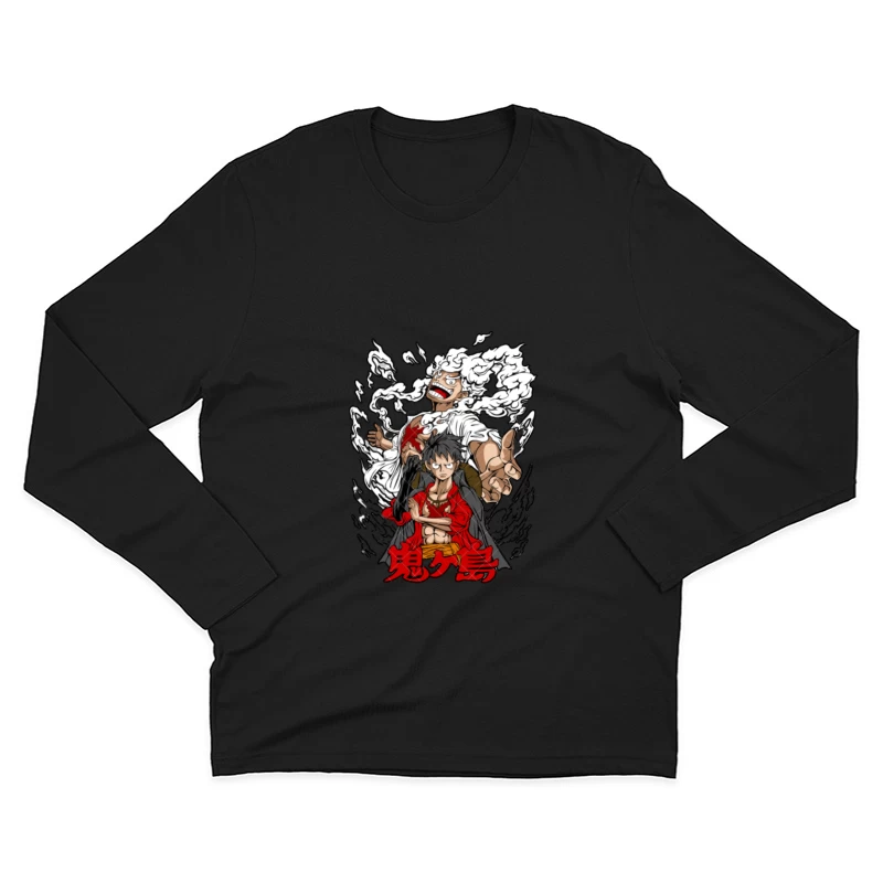 Anime Charaktere mit Energieaura Herren Langarm T-Shirt