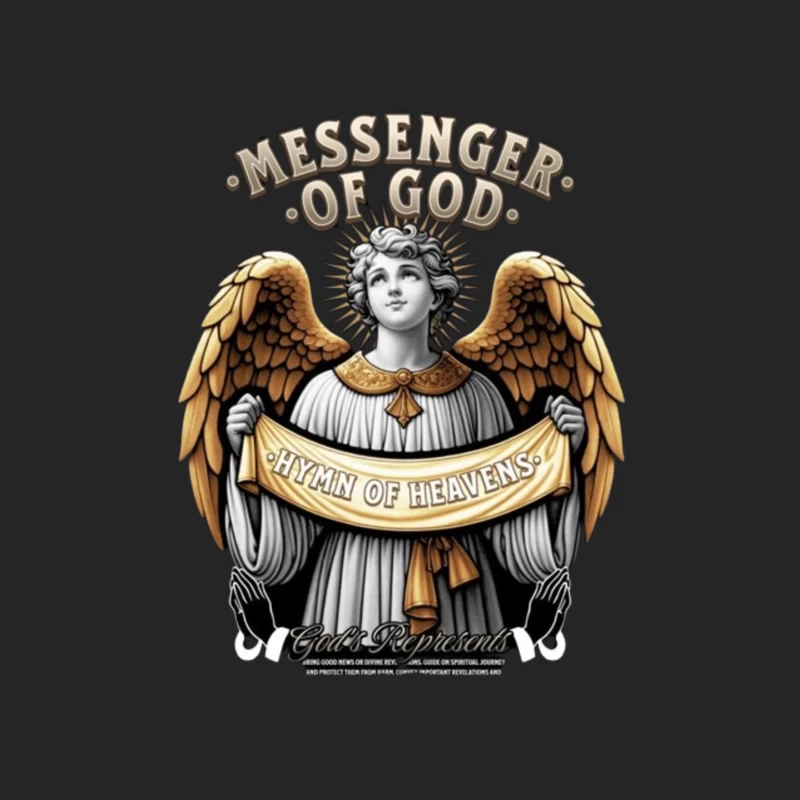 Divine Angel: Messenger of God with Hymn of Heavens Banner - Classical Religious Artwork Male Pullover Sweatshirt