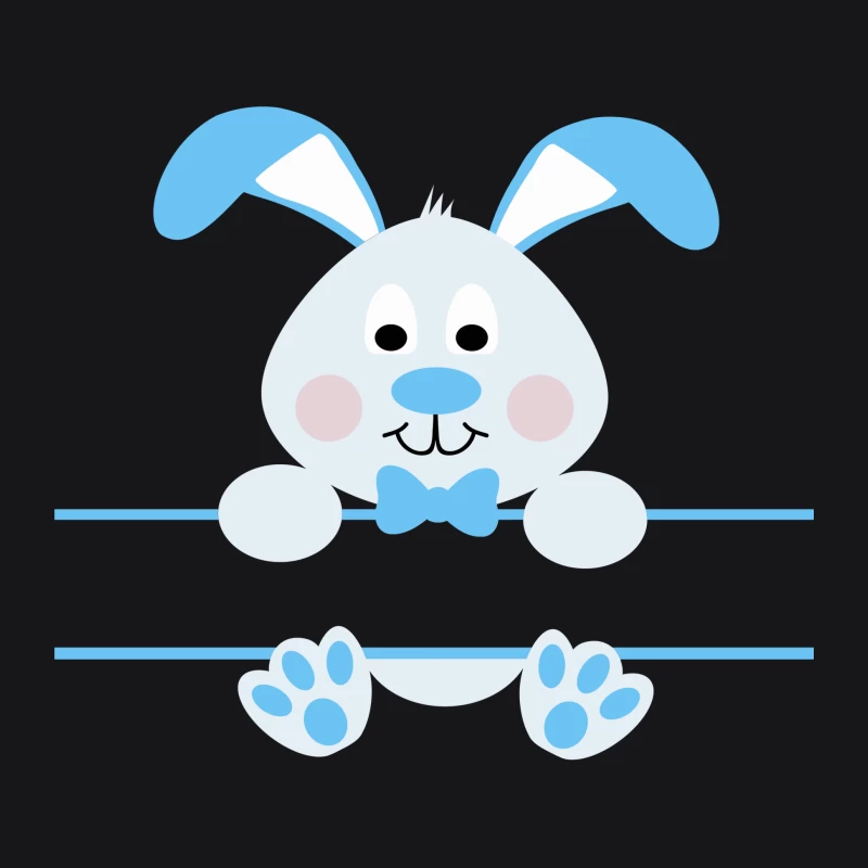 Lapin mignon avec un nœud papillon bleu Homme Sweat à capuche