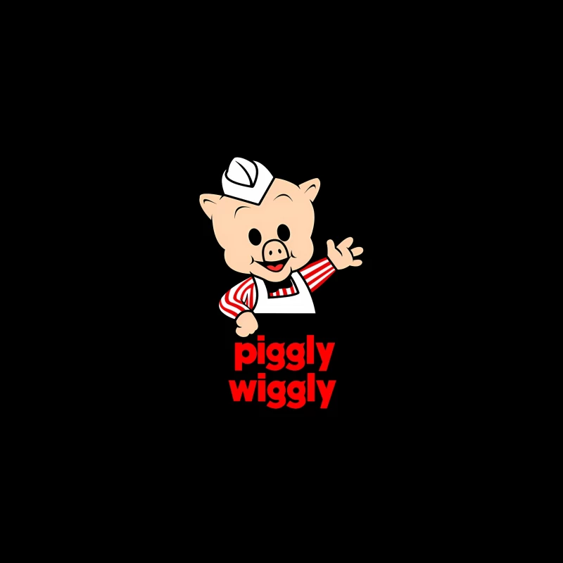 Piggly Wiggly Grocery Store Cartoon Pig Mascot Logo Desk Mat