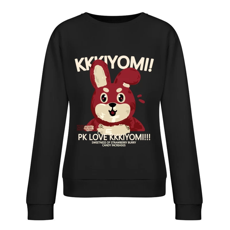 Niedlicher roter Hase mit Süßigkeiten Damen Pullover Sweatshirt