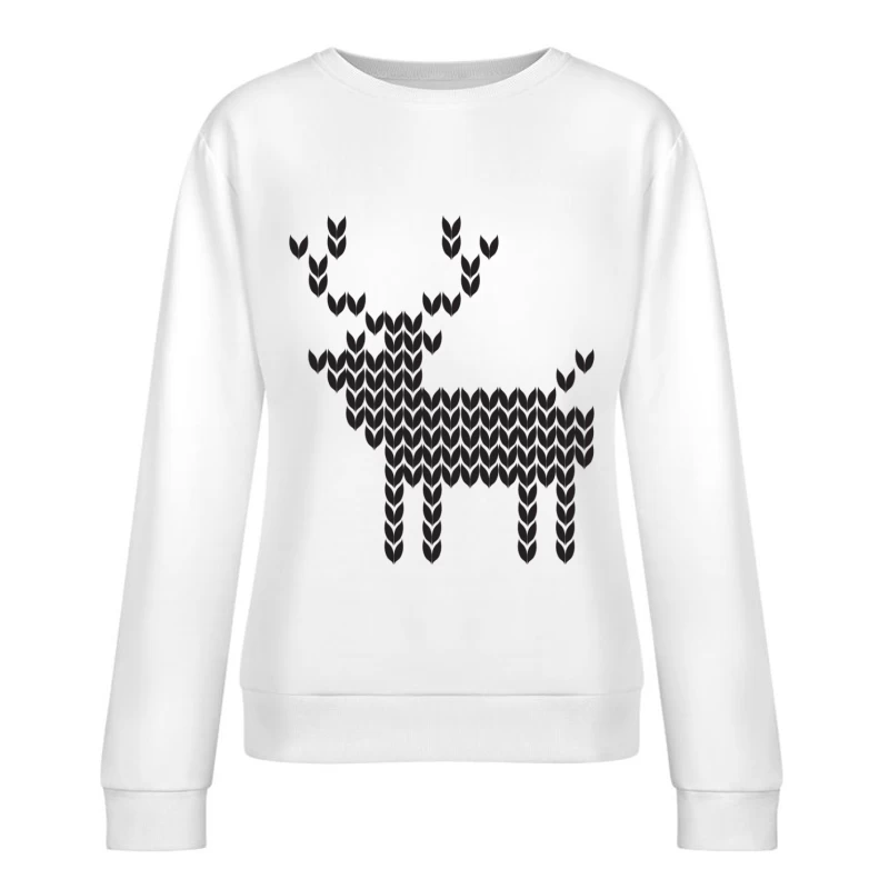 Motif de Renne en Tricot Femme Sweat-shirt à enfiler