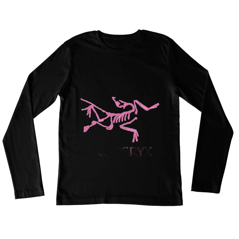 Rosa Archäopteryx Logo Damen Langarm T-Shirt
