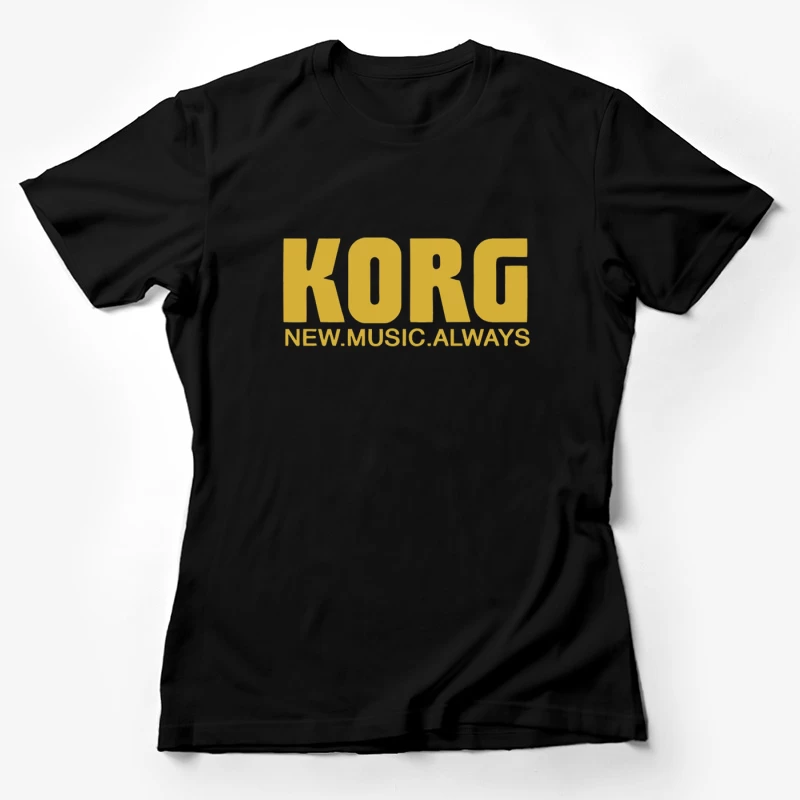 Korg Music Equipment Brand Logo in Yellow Female T-Shirt