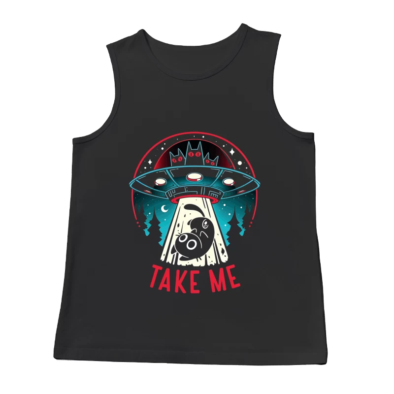 Take Me – UFO & Cat Abduction Whimsy Male Tank Top