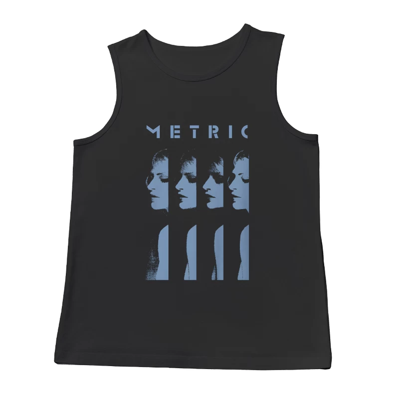 Metric Sliced Blue Male Tank Top