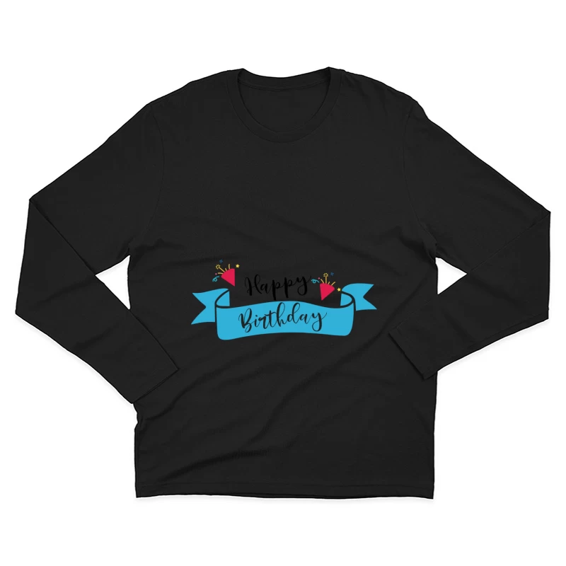 Bannière d'anniversaire colorée Homme Manches Longues T-Shirt