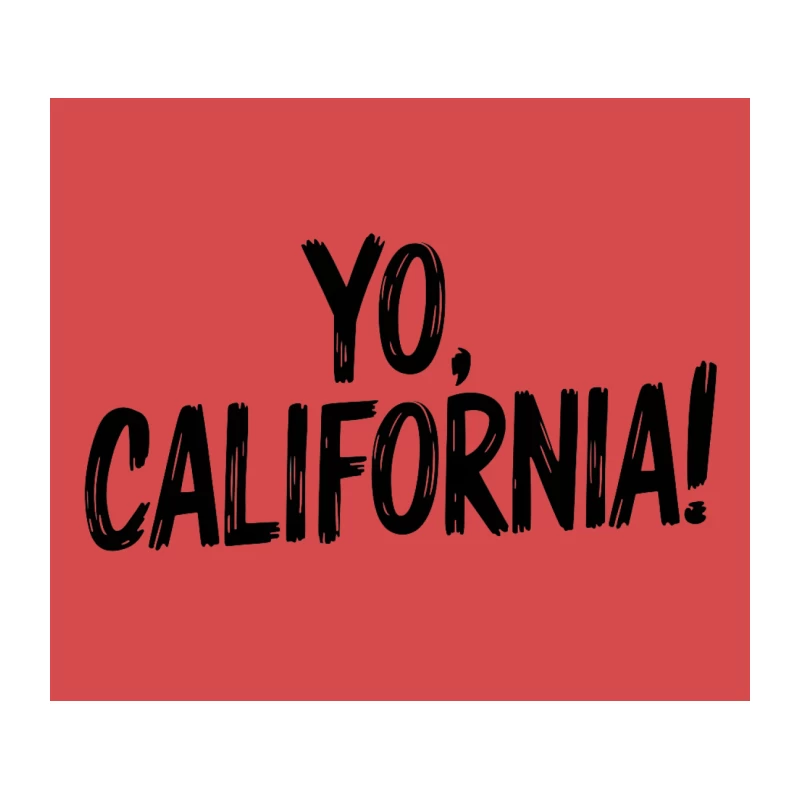 Yo, California: Bold Black and White Typography Greeting Tapestry