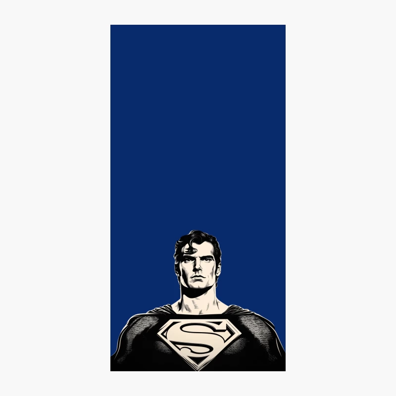 Iconic Black and White Illustration of Superman Superhero iPhone Case