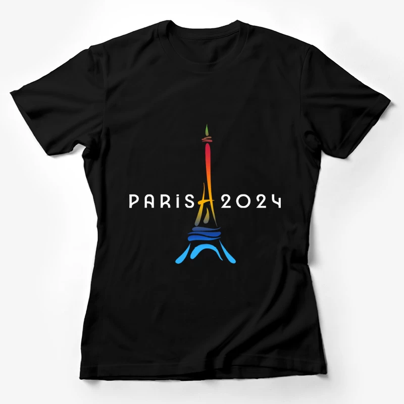 Logo der Olympischen Spiele Paris 2024, Eiffelturm, Regenbogenfarben Damen T-Shirt