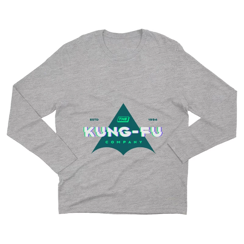 Kung-Fu Logo mit Retro-Elementen Herren Langarm T-Shirt