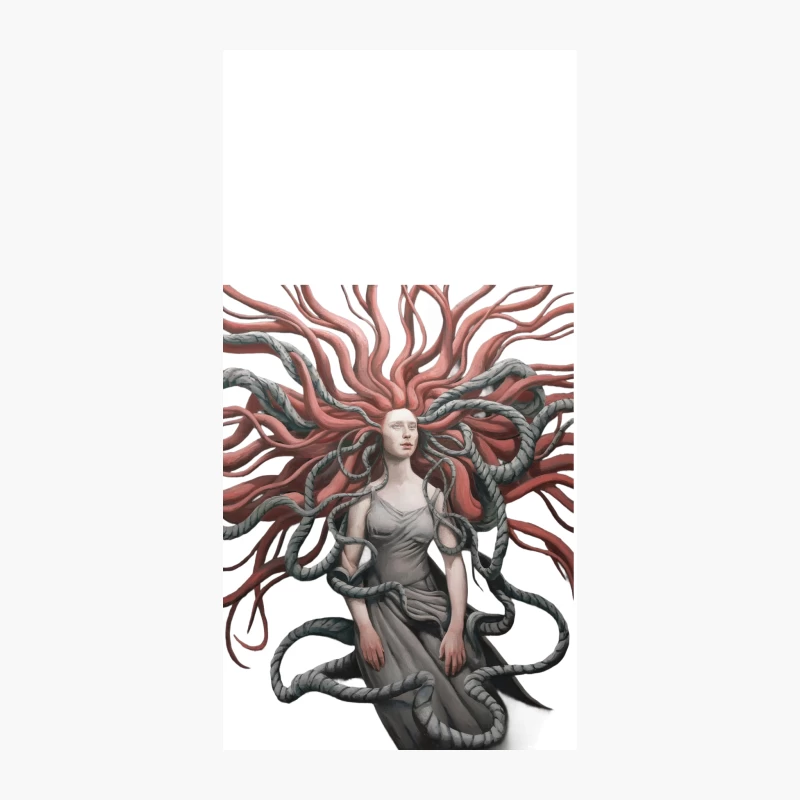 Surreal Medusa: A Fantasy Illustration of Mythological Creature iPhone Case