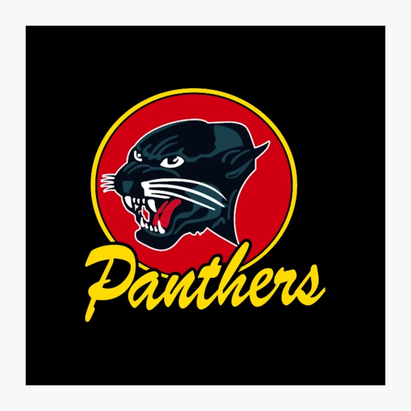 Fierce Panther Sports Team Logo with Yellow Text Pin