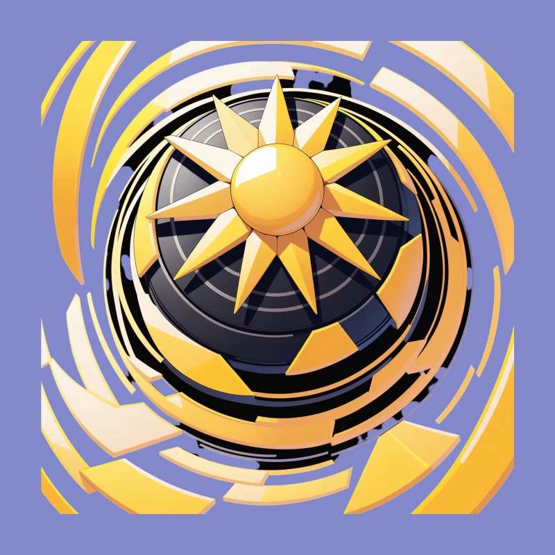Stylized Sun Icon Design Throw Pillow