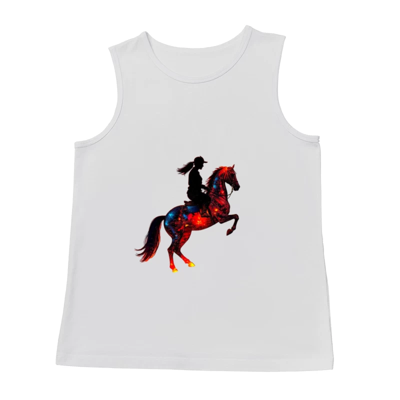 Cosmic Equestrian Silhouette with Galaxy Horse Male Tank Top