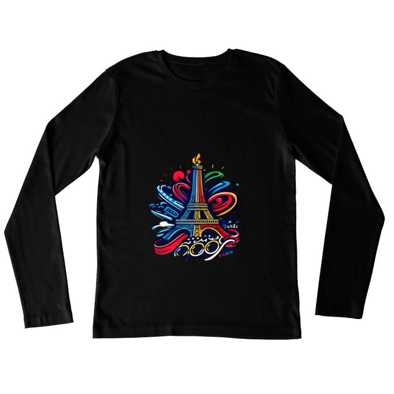 Paris 2024: Kreatives Symbol der Olympischen Spiele Damen Langarm T-Shirt