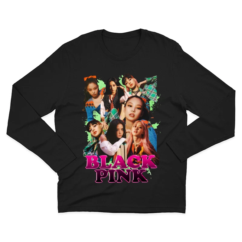 BLACKPINK Music Group Collage Male Long Sleeve T-Shirt