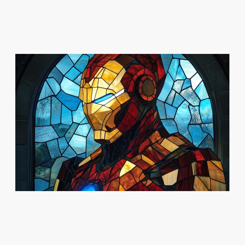 Iron Man Stained Glass Marvel Superhero Artwork Travel Mug