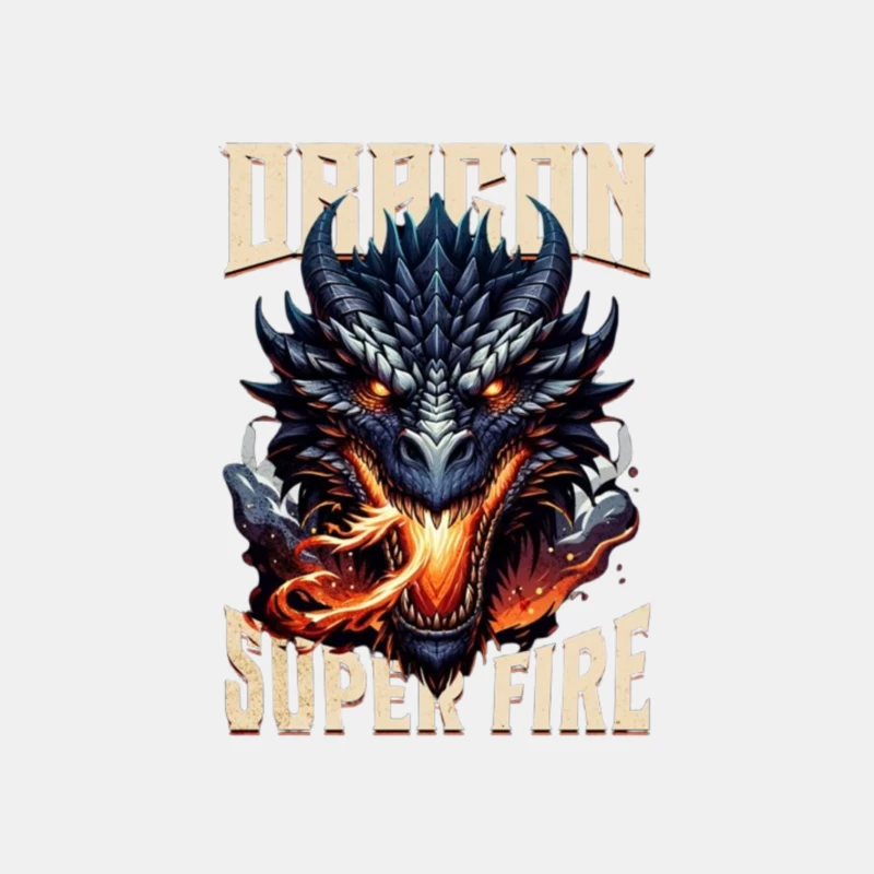 Menacing Dragon Head with Super Fire Flames Male Tank Top