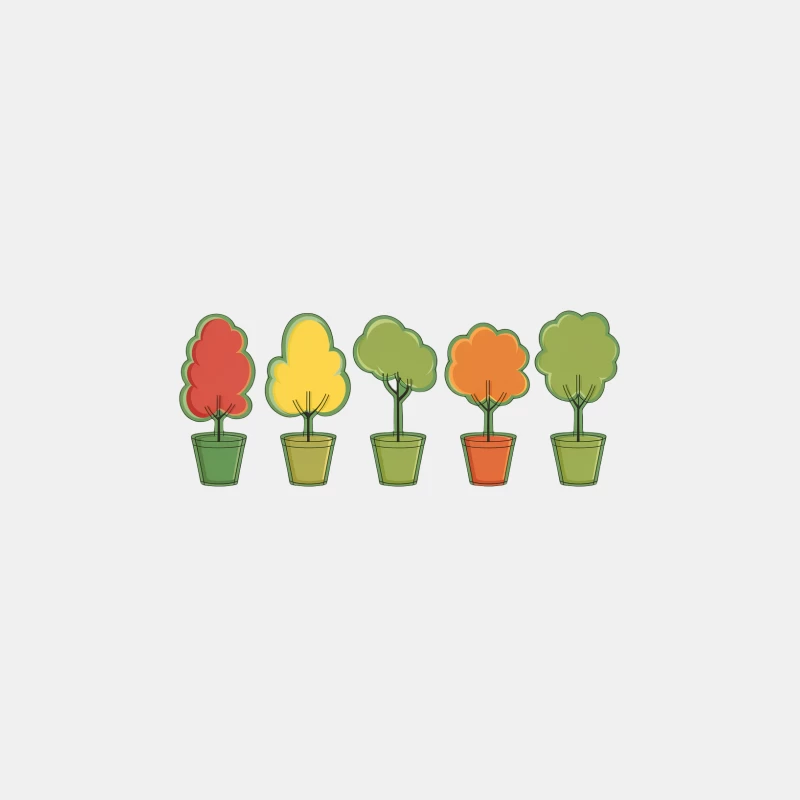 Colorful Potted Tree Illustrations for Garden Design Male Tank Top