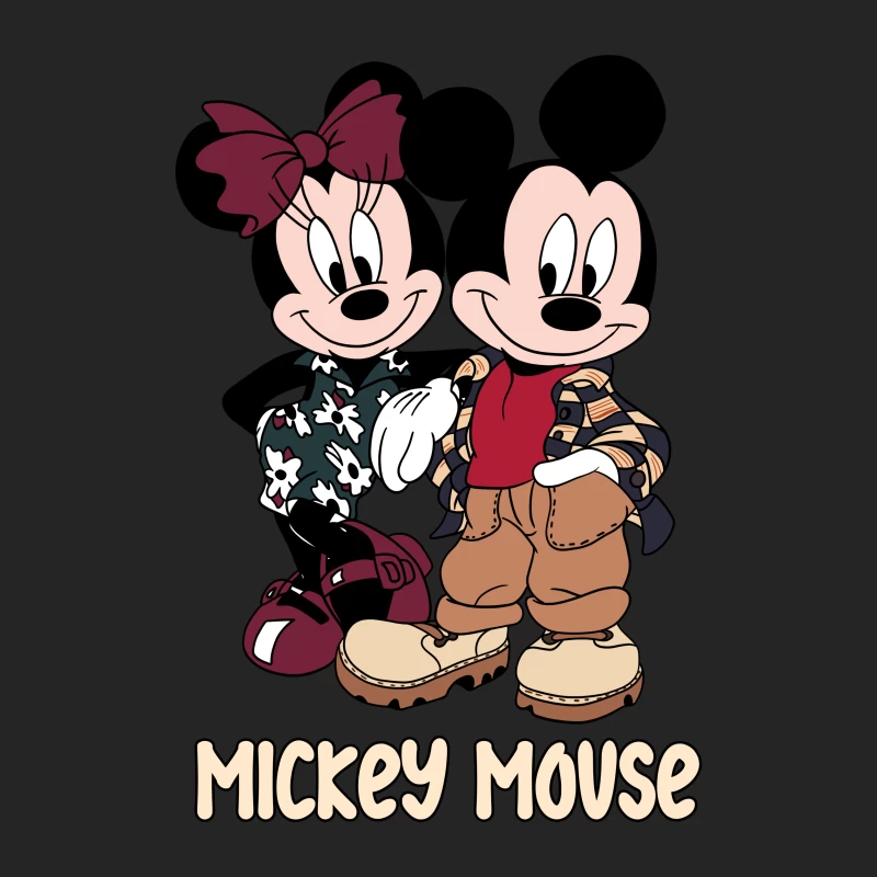 Retro Stil von Micky Maus und Minnie Herren Pullover Sweatshirt