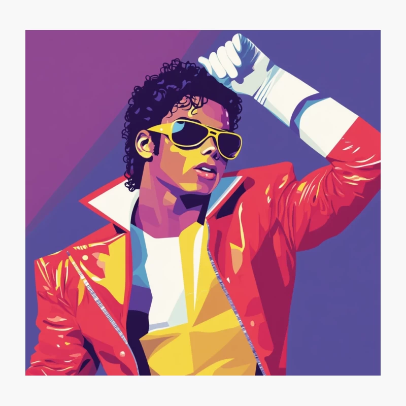 Vibrant Pop Icon in 80s Retro Fashion Throw Pillow