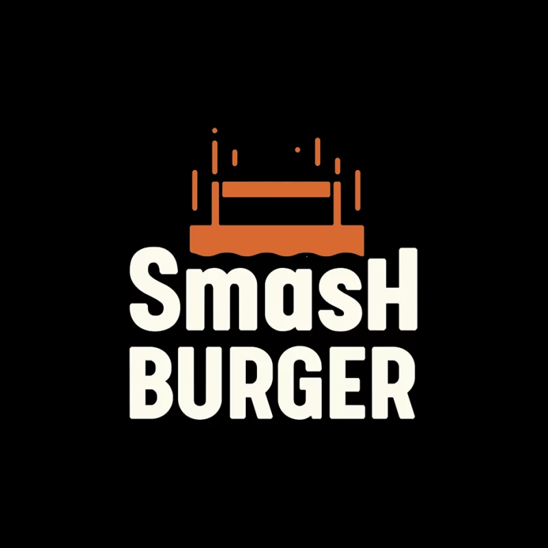 Smash Burger Minimalist Restaurant Logo Design Pin