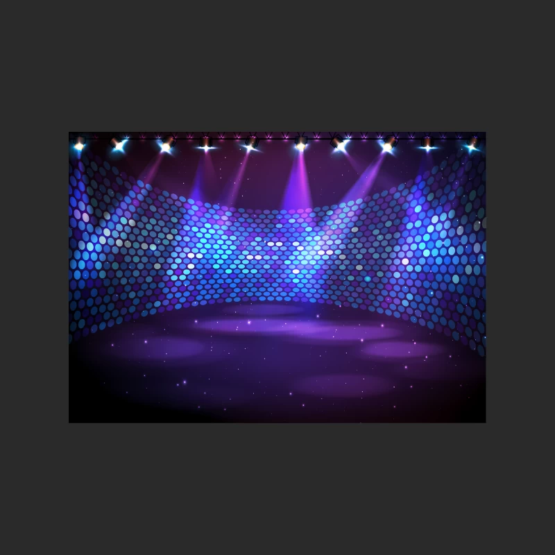 Illuminated Stage with Disco Lights for Nightclub Performance Baseball Cap