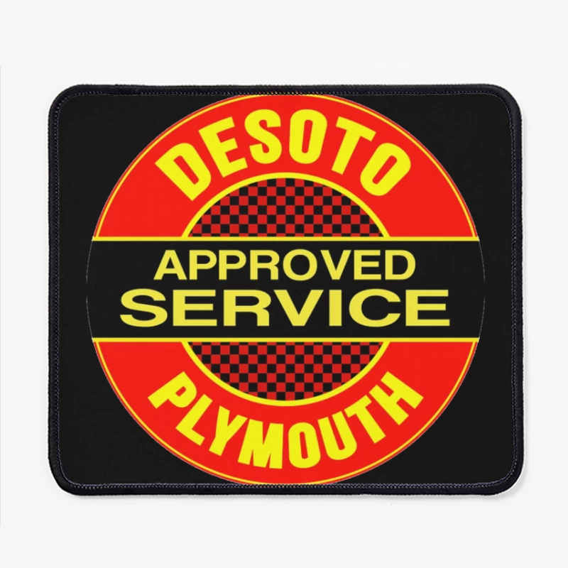 Vintage DeSoto-Plymouth Approved Service Station Logo Mouse Pad