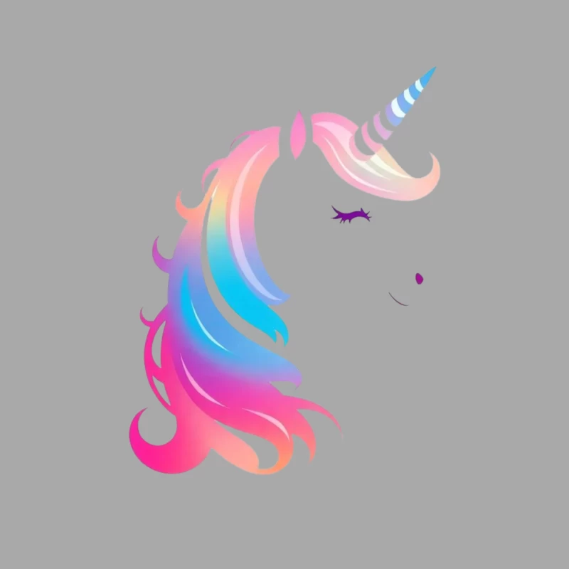 Rainbow Pastel Unicorn Silhouette Female Pullover Hoodie