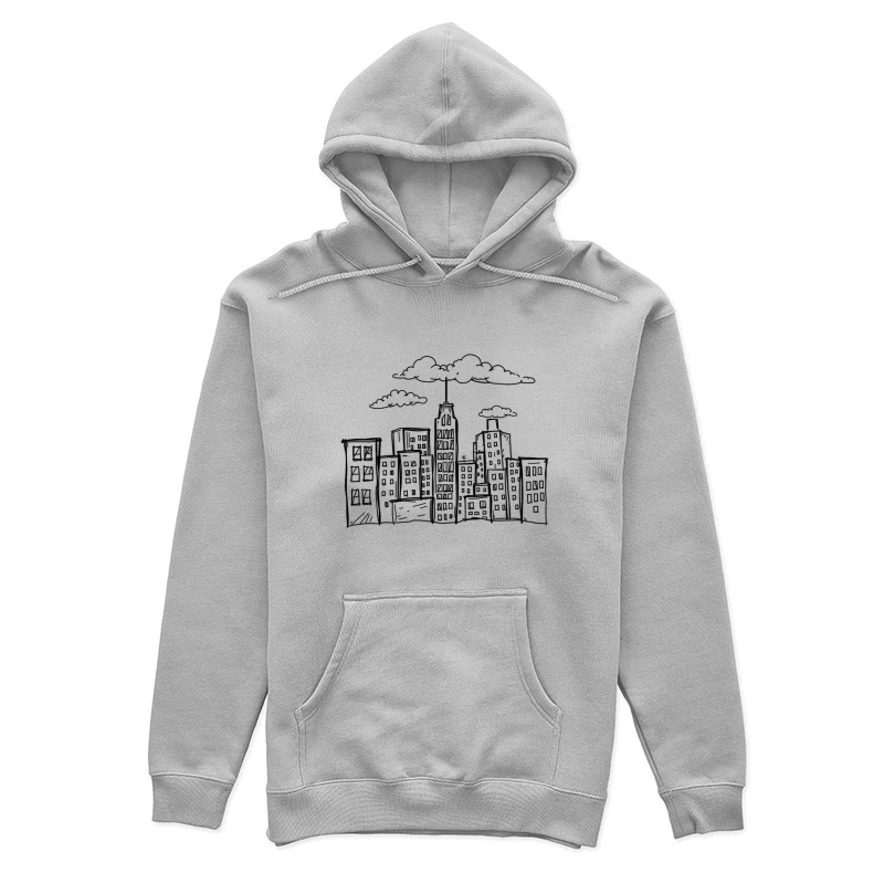 Artistic Doodle of a City Skyline Female Pullover Hoodie