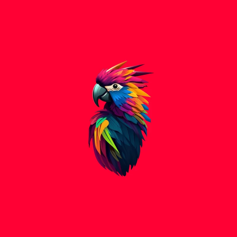 Colorful Parrot Illustration Desk Mat