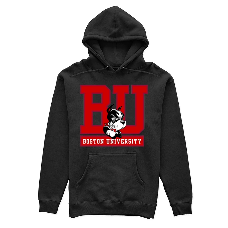 Boston University Logo with Terrier Mascot Female Pullover Hoodie