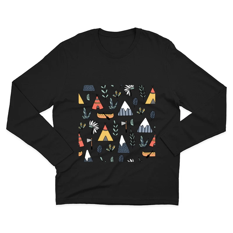 Motifs de camping et nature Homme Manches Longues T-Shirt