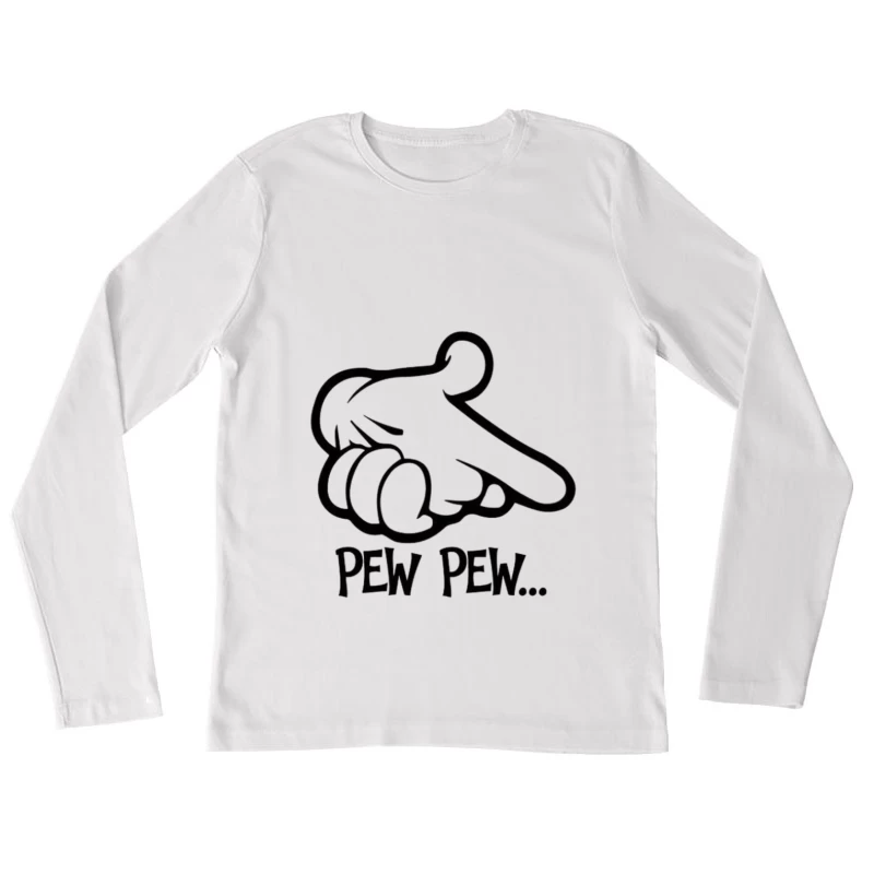 Comic-Hand mit 'Pew Pew' Damen Langarm T-Shirt