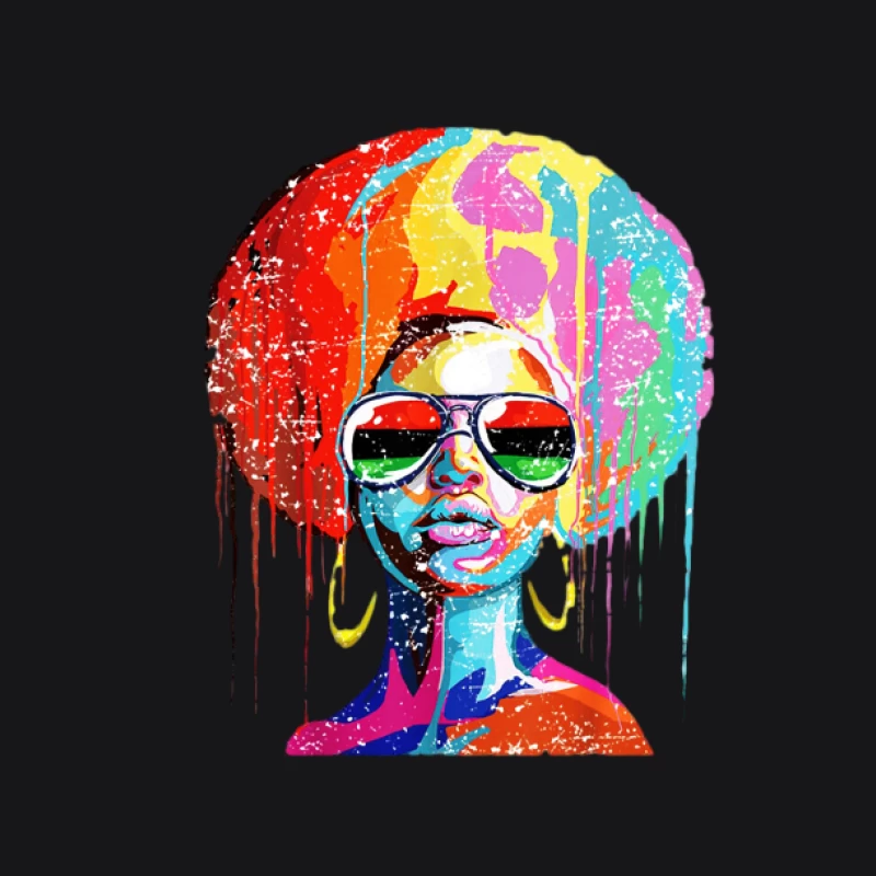 Bunte Afro-Kunst mit Sonnenbrille Herren Pullover Hoodie