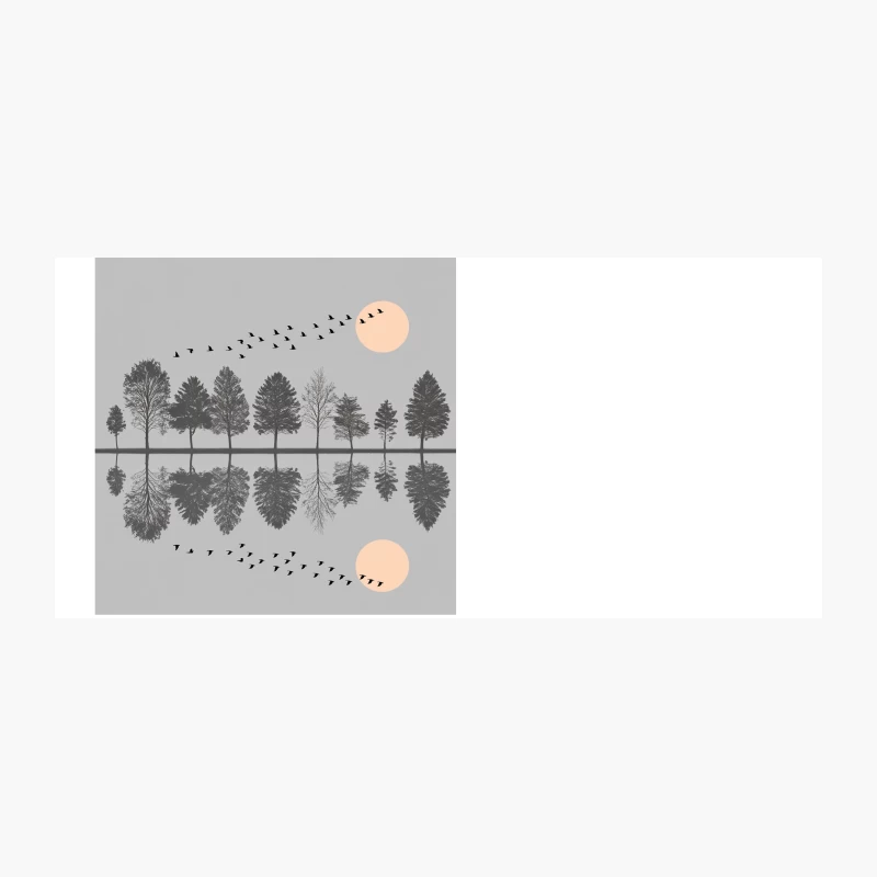 Reflective Silhouettes: A Minimalist Nature Scene at Sunset Coffee Mug