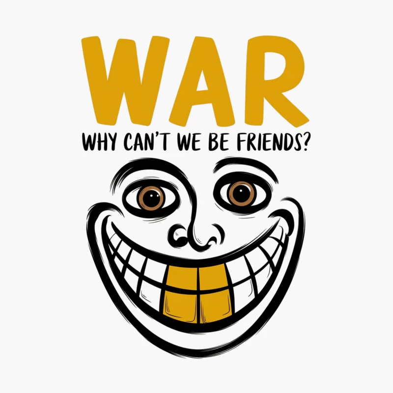 Sarcastic War and Peace Cartoon Design Cotton Tote Bag