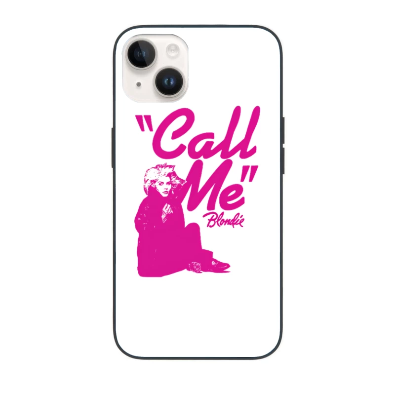 Vintage Pink "Call Me" Blondie Single Poster iPhone Case