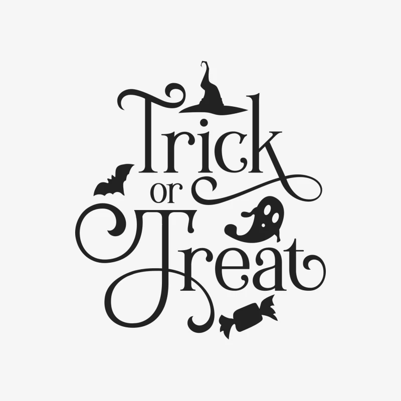 Trick or Treat d'Halloween avec Fantôme et Chapeau de Sorcière Homme Manches Longues T-Shirt