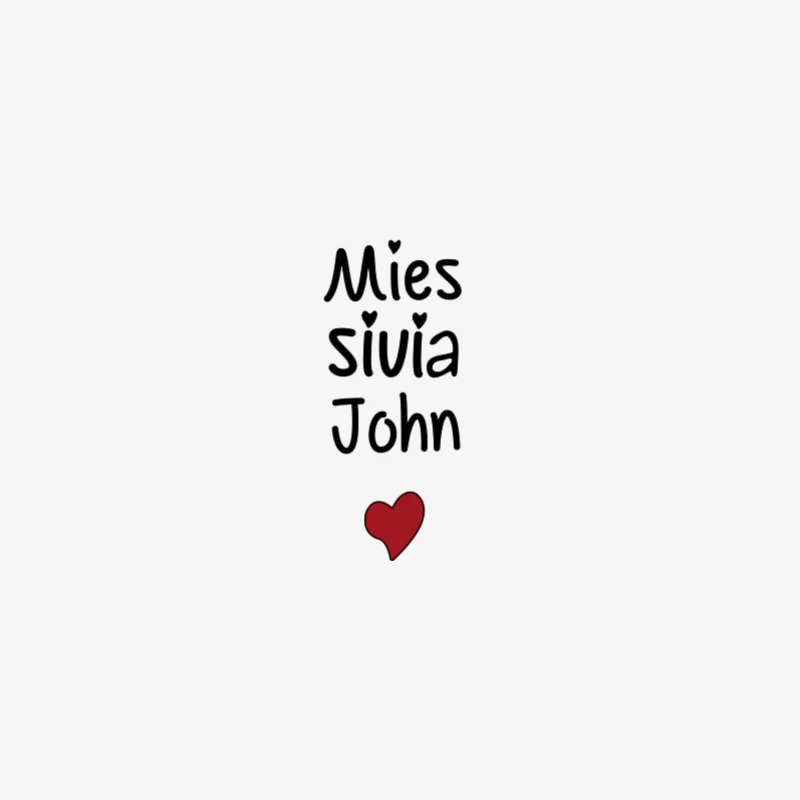 Noms avec Design de Coeur Homme Manches Longues T-Shirt
