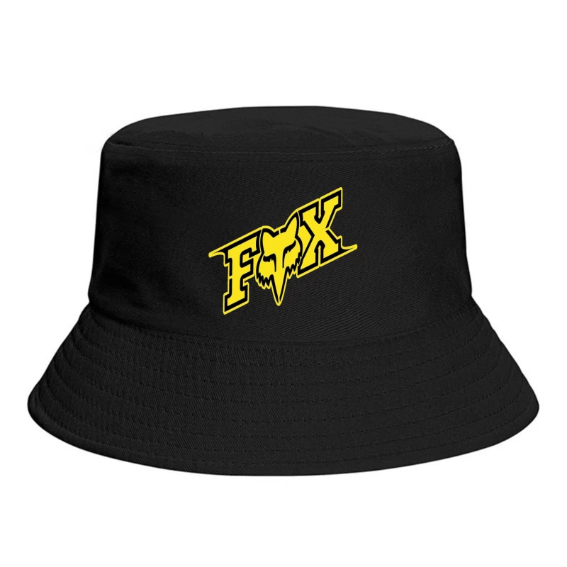 Fox Racing Yellow and Black Sports Brand Logo Bucket Hat