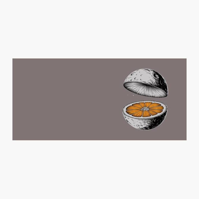 Surreal Moon Orange: A Hybrid Cosmic Fruit Illustration Coffee Mug