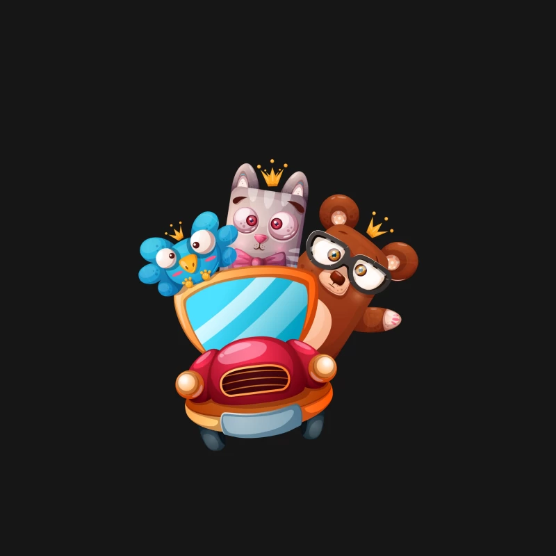 Animaux mignons en voiture Femme T-Shirt
